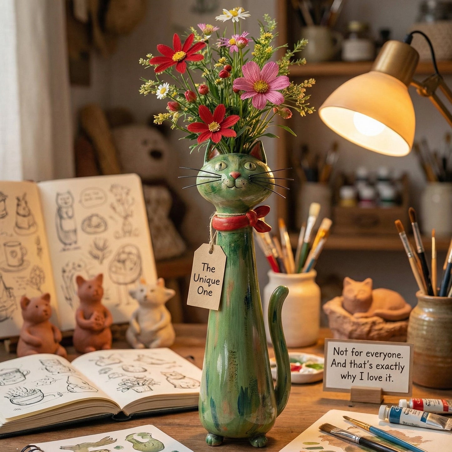 🔥 Final Day! Whisker & Bloom — Hand-Painted Cat Vases — Own Yours Today